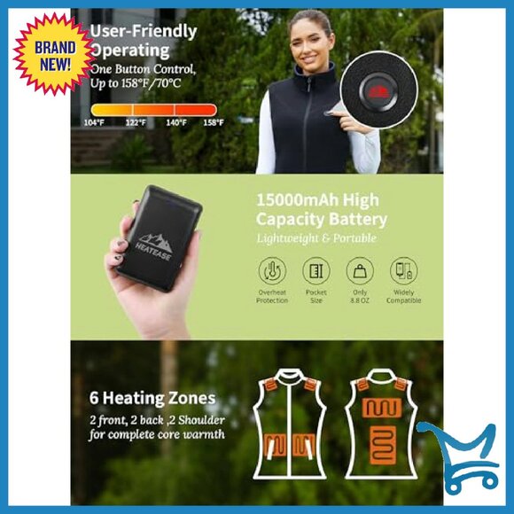 Reversible Heated Fleece Vest with Battery Pack for Outdoor Activities - Picture 5 of 8